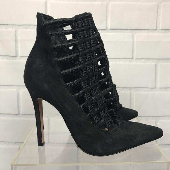 SCHUTZ Shoes - Schutz Zema Pointy Toe Caged Pump Heels 7